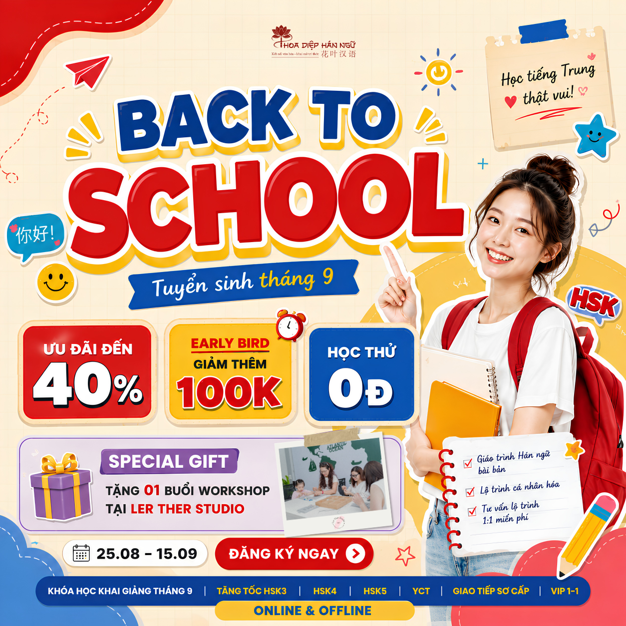 Lịch Khai Giảng Tiếng Trung Tháng 9 – Ưu Đãi Học Phí Đến 40%